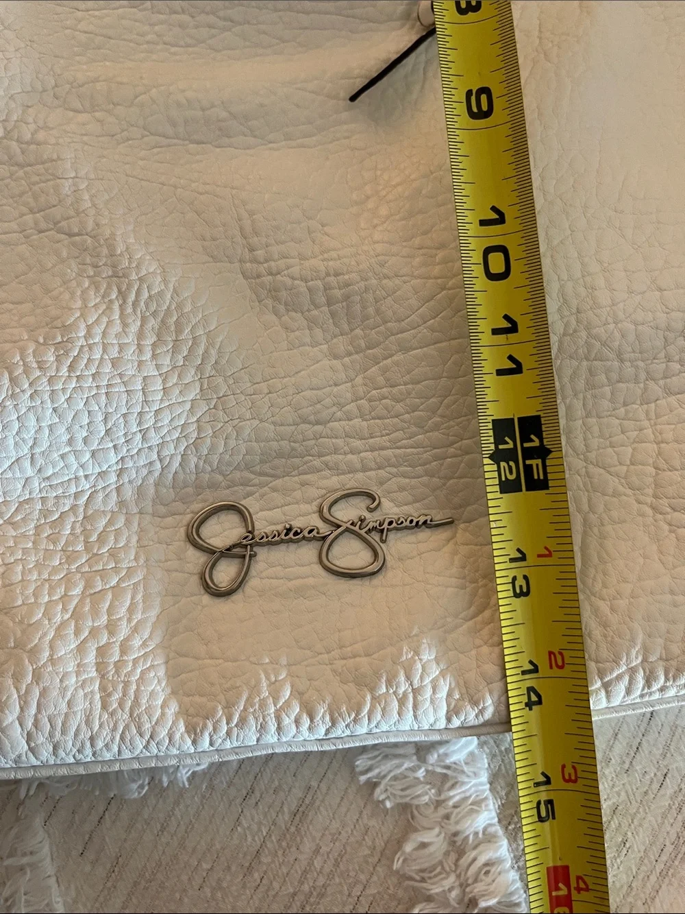 Jessica Simpson white very soft Leather Shoulder Bag with Removable Strap